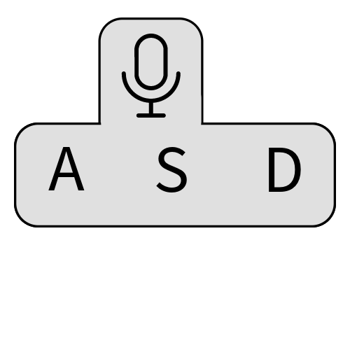 The letters ASD with a microphone icon above